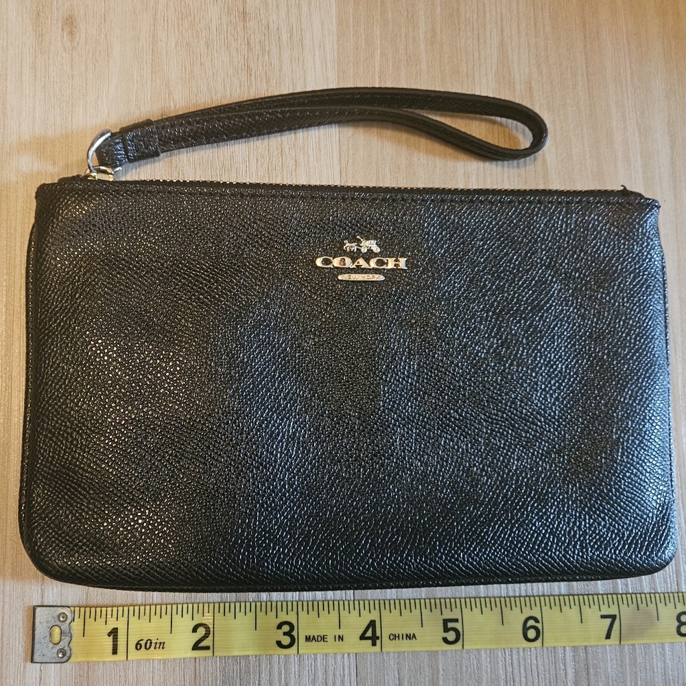 Coach Pebbled Leather Wristlet